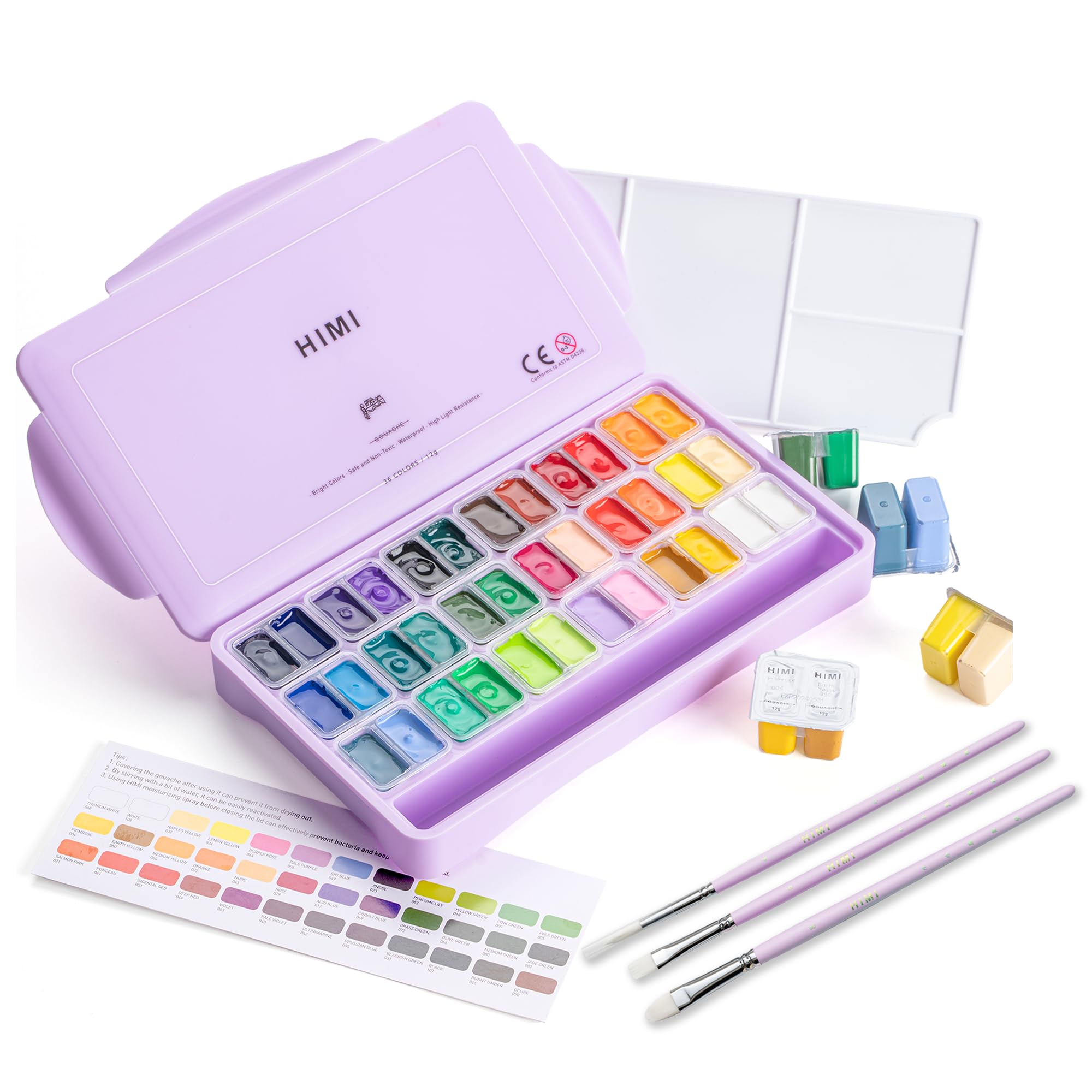 Amazon | HIMI ツインカップ ゼリーガッシュペイントセット 3本の絵筆